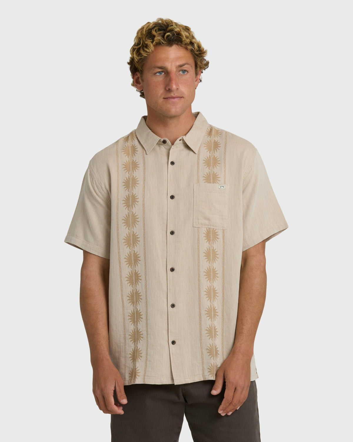 Billabong Men's Cordoba Short Sleeve Shirt - Desert Khaki