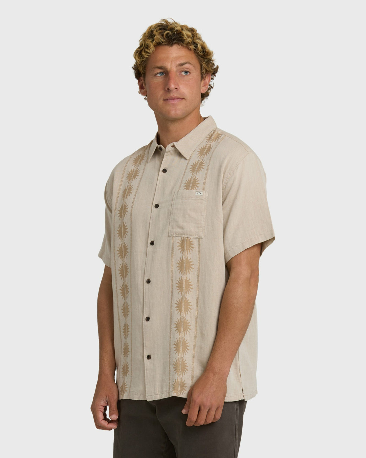 Billabong Men's Cordoba Short Sleeve Shirt - Desert Khaki