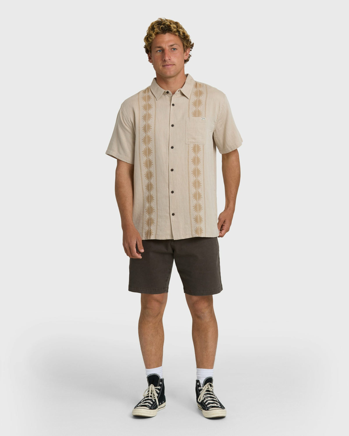 Billabong Men's Cordoba Short Sleeve Shirt - Desert Khaki
