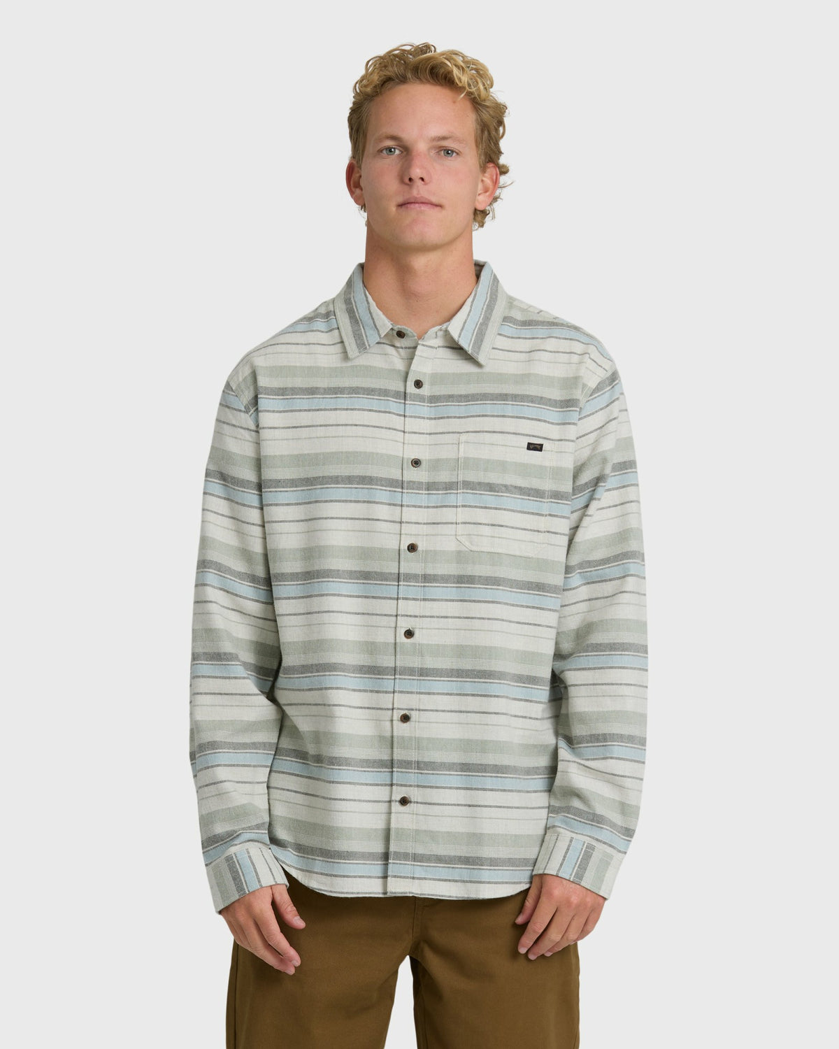 Billabong Men's Coastline Long Sleeve Flannel Shirt - Chino