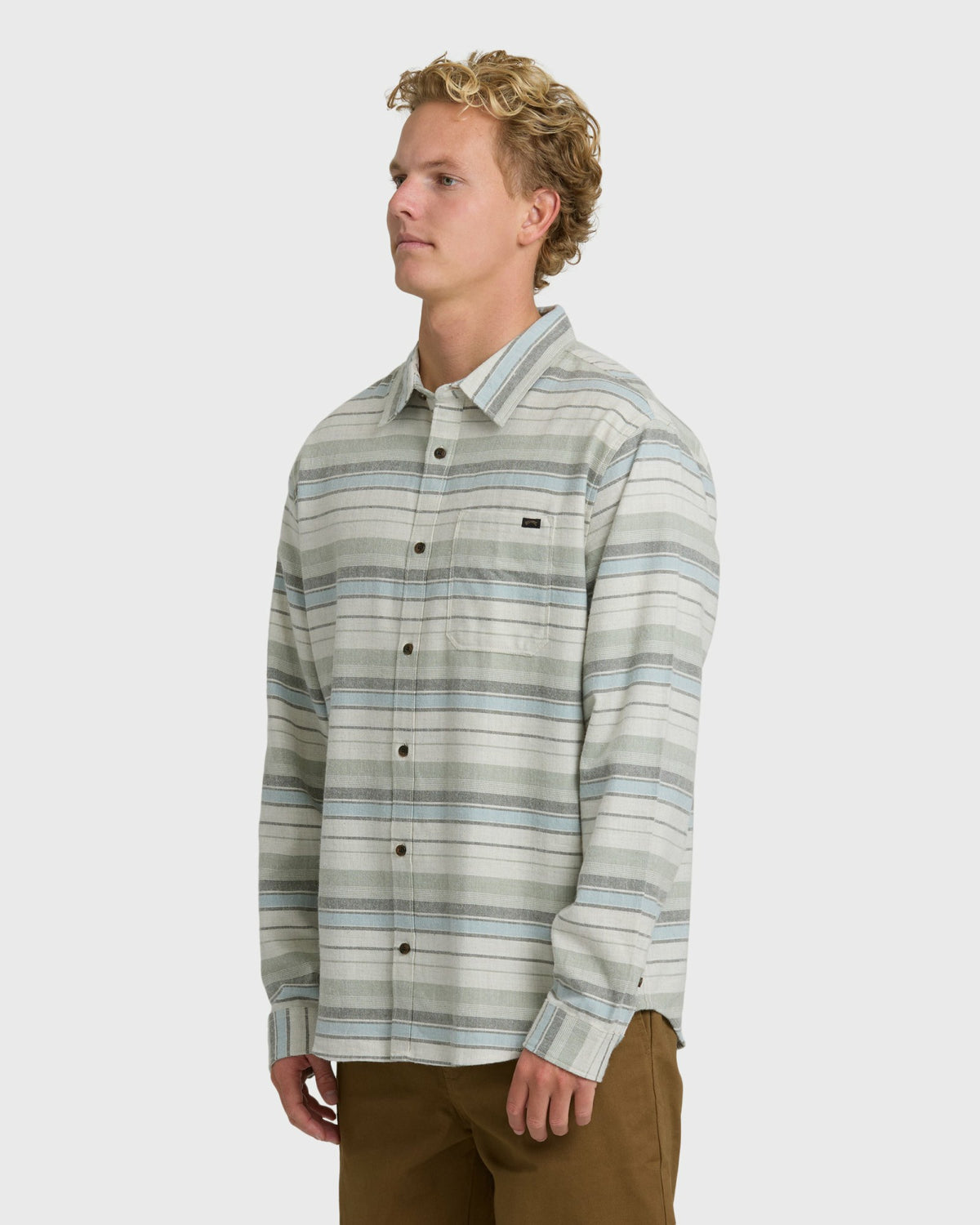 Billabong Men's Coastline Long Sleeve Flannel Shirt - Chino