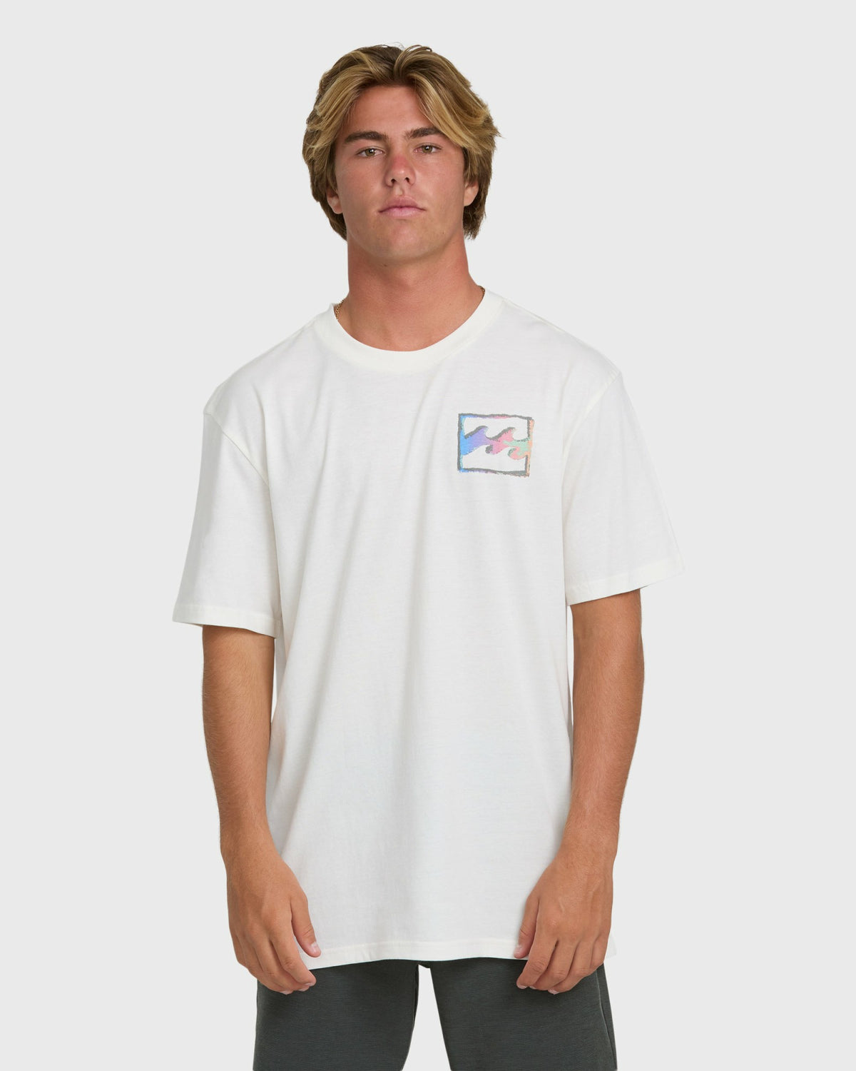 Billabong Men's Crayon Wave Premium Short Sleeve T-Shirt - Off White