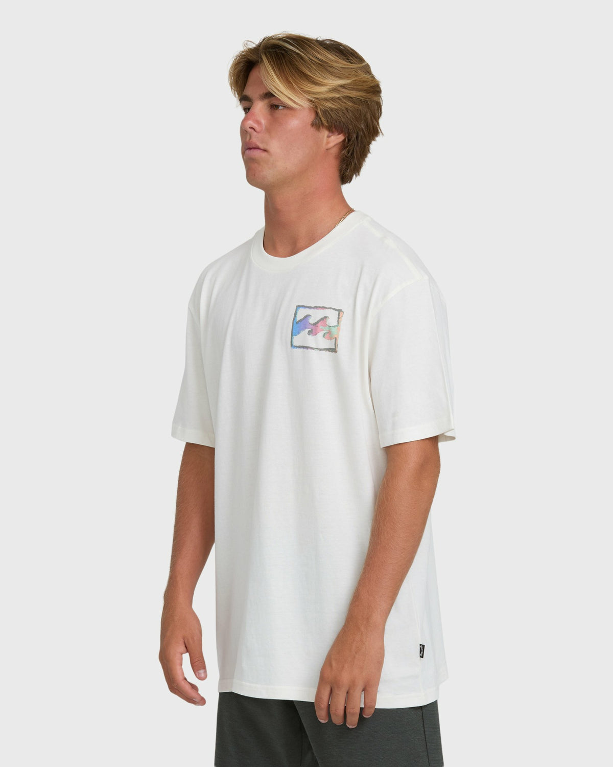 Billabong Men's Crayon Wave Premium Short Sleeve T-Shirt - Off White