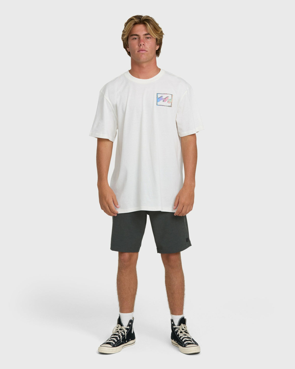 Billabong Men's Crayon Wave Premium Short Sleeve T-Shirt - Off White