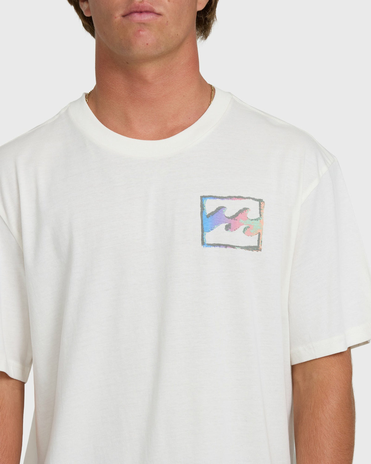 Billabong Men's Crayon Wave Premium Short Sleeve T-Shirt - Off White
