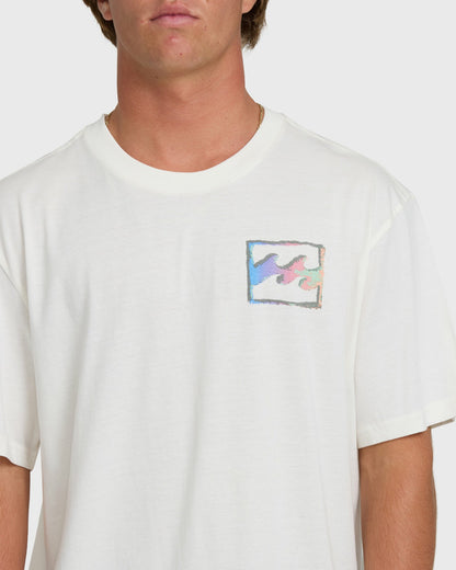 Billabong Men's Crayon Wave Premium Short Sleeve T-Shirt - Off White