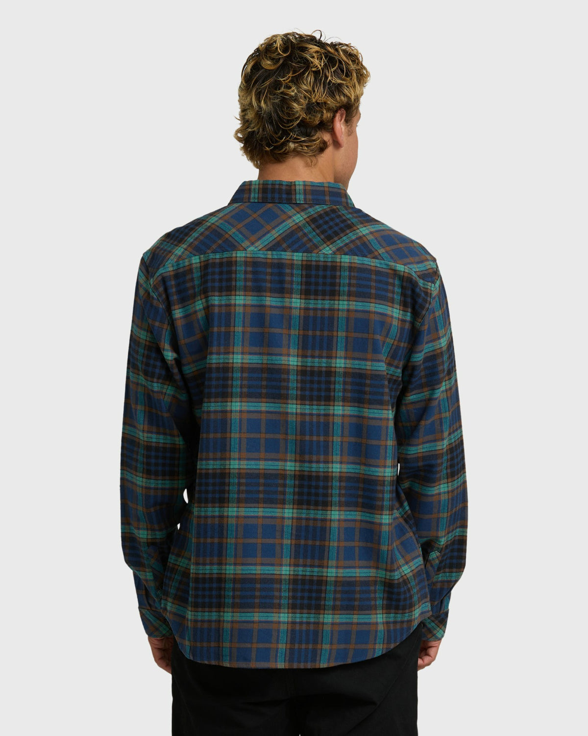 Billabong Men's Coastline Long Sleeve Flannel Shirt - Dark Denim