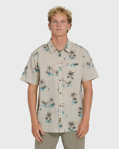 Billabong Men's Sundays Short Sleeve Woven Shirt - Fog