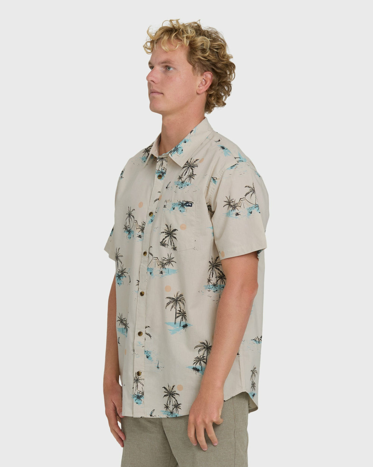 Billabong Men's Sundays Short Sleeve Woven Shirt - Fog