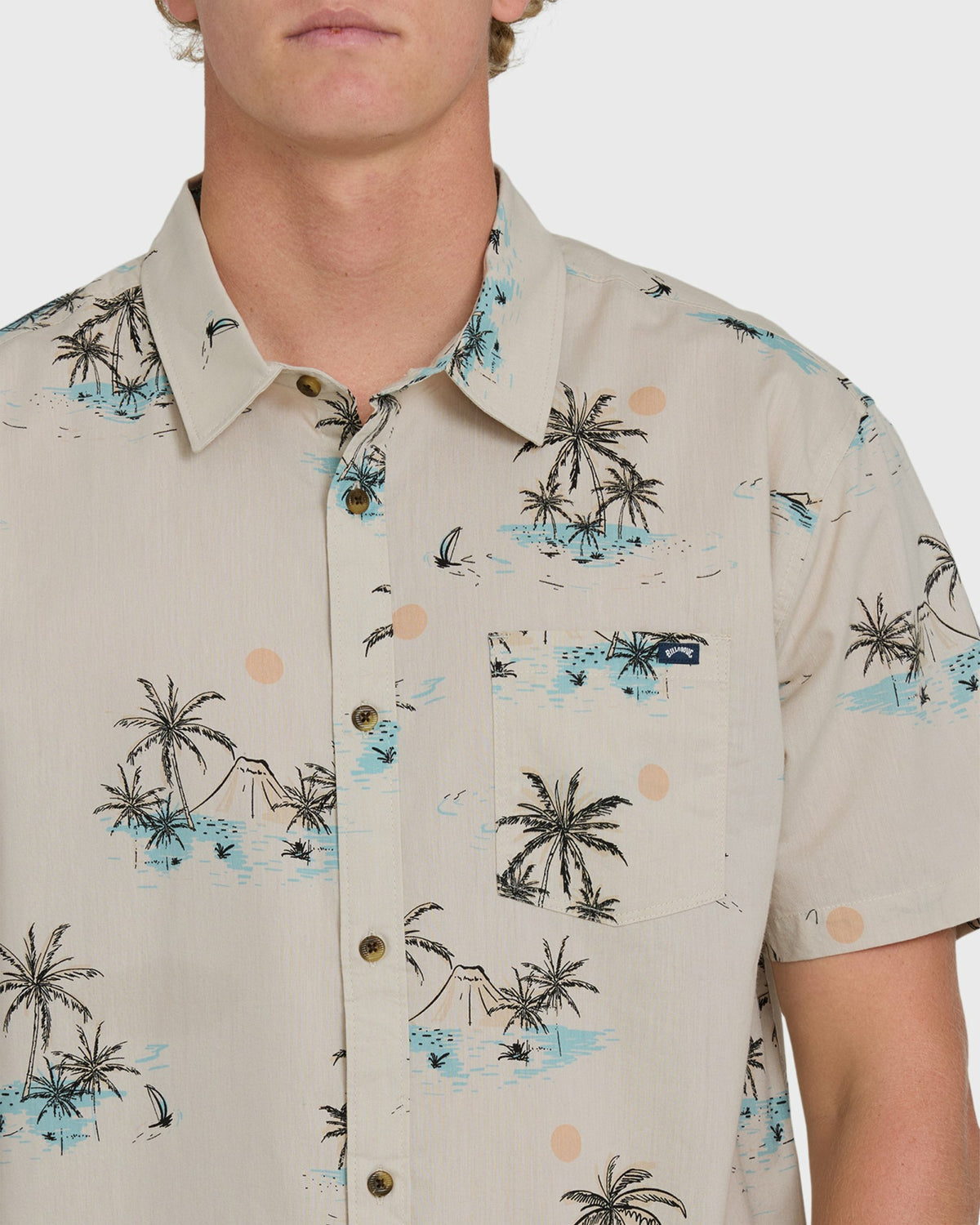 Billabong Men's Sundays Short Sleeve Woven Shirt - Fog