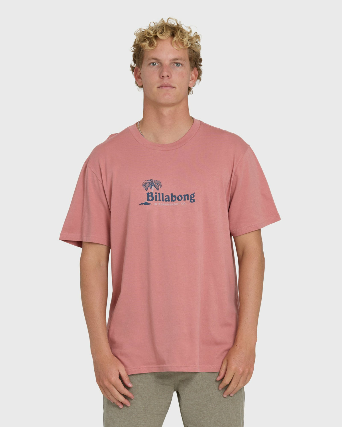 Billabong Men's Check Out Premium Short Sleeve Knit T-Shirt - Ash Rose