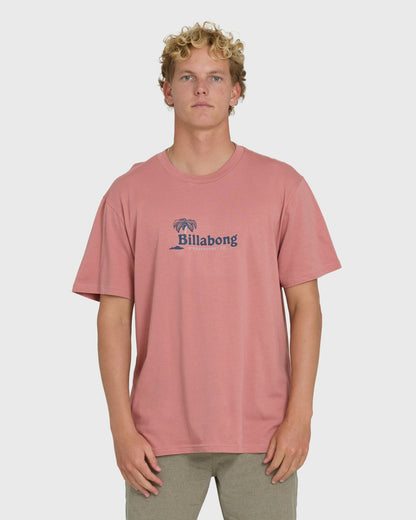 Billabong Men's Check Out Premium Short Sleeve Knit T-Shirt - Ash Rose