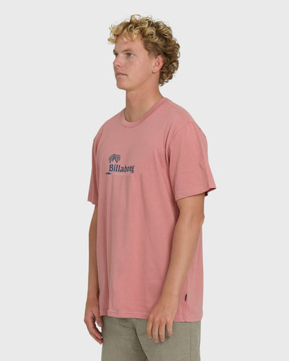 Billabong Men's Check Out Premium Short Sleeve Knit T-Shirt - Ash Rose