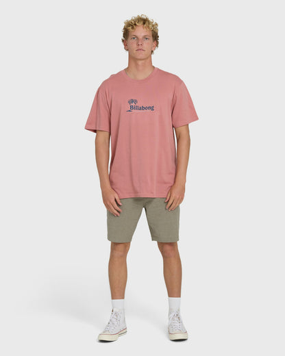 Billabong Men's Check Out Premium Short Sleeve Knit T-Shirt - Ash Rose