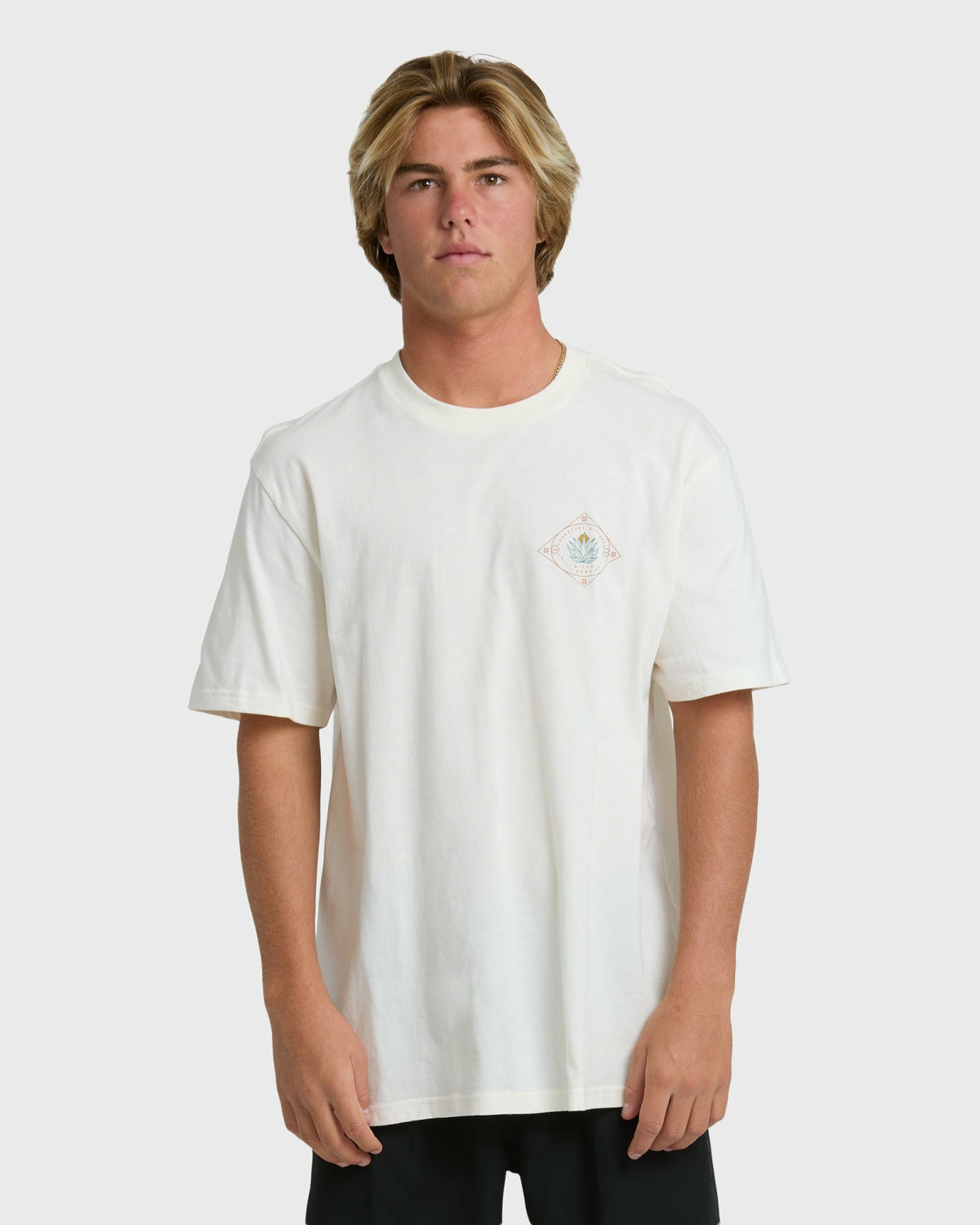 Billabong Men's Agave Adiv Premium Short Sleeve T-Shirt - Off White