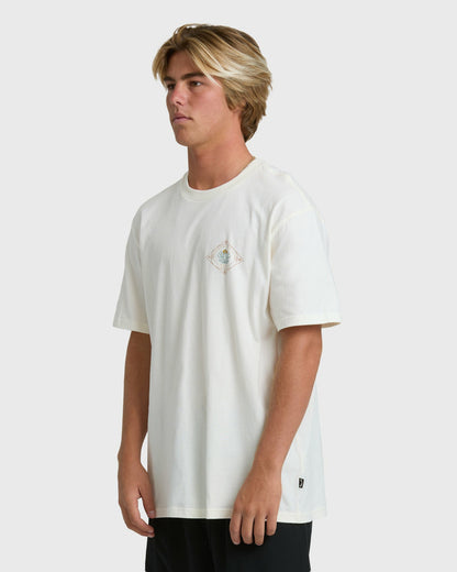 Billabong Men's Agave Adiv Premium Short Sleeve T-Shirt - Off White