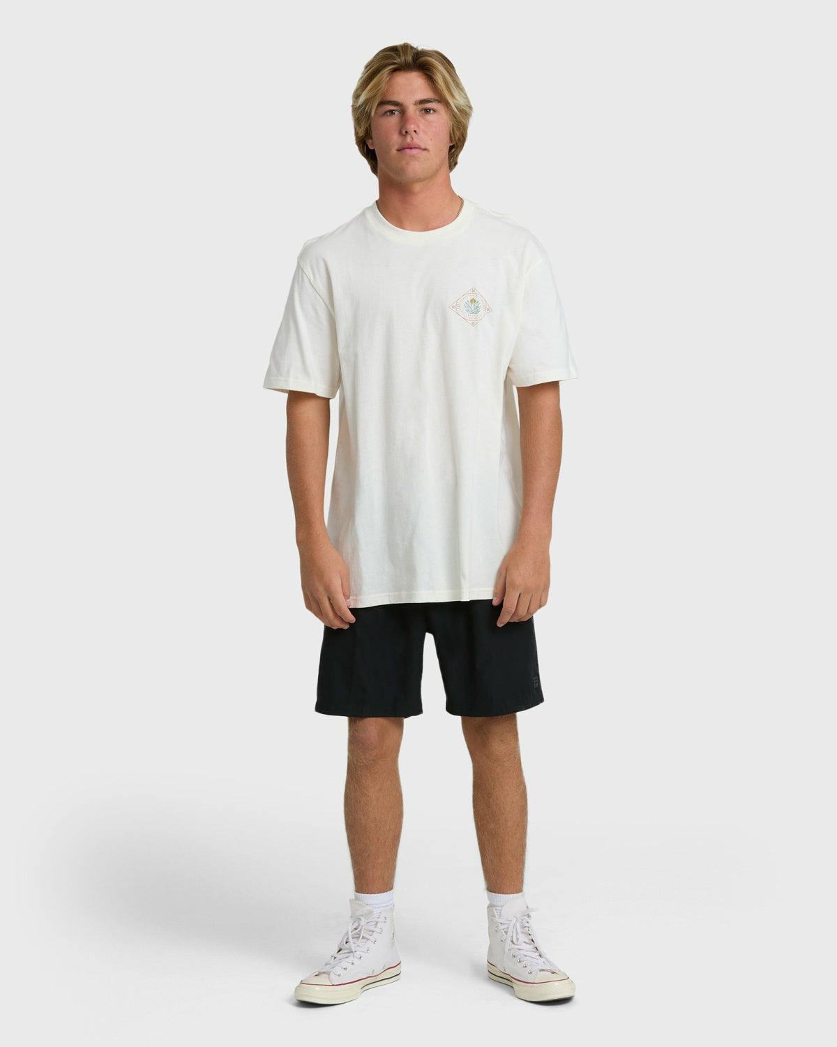 Billabong Men's Agave Adiv Premium Short Sleeve T-Shirt - Off White