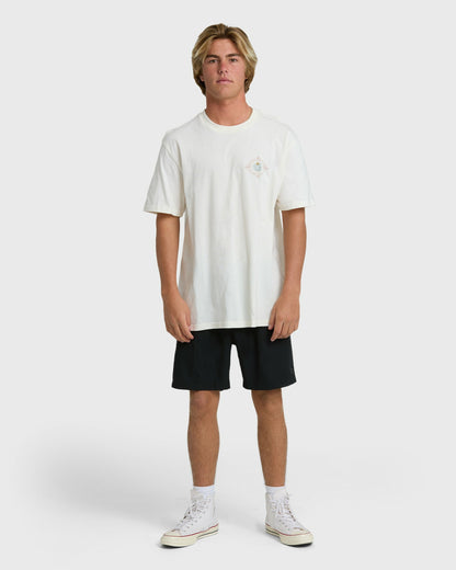 Billabong Men's Agave Adiv Premium Short Sleeve T-Shirt - Off White