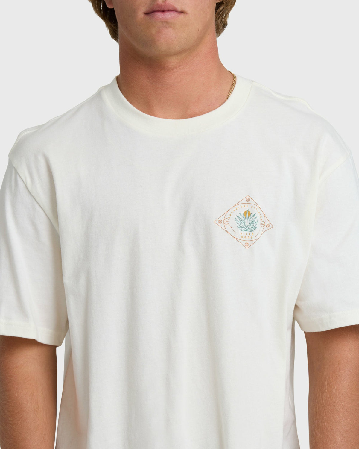 Billabong Men's Agave Adiv Premium Short Sleeve T-Shirt - Off White