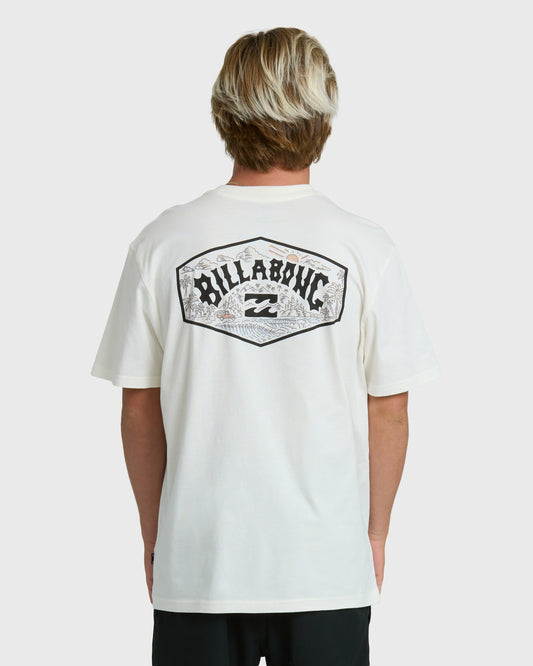 Billabong Men's Scenic Arch Adiv Premium Short Sleeve T-Shirt - Off White