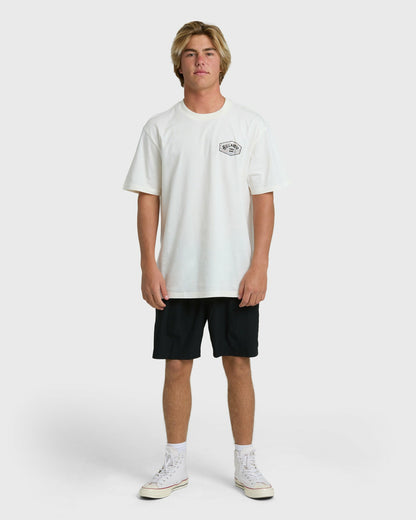 Billabong Men's Scenic Arch Adiv Premium Short Sleeve T-Shirt - Off White