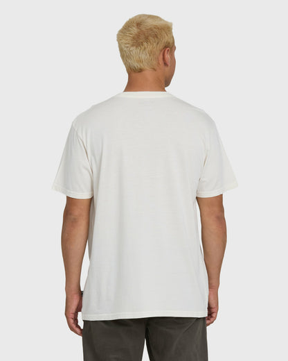Billabong Men's Stack Wave Washed Premium Short Sleeve Knit T-Shirt - Off White