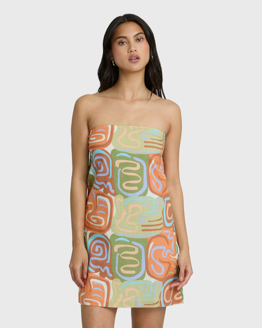 Billabong Women's Summer Glow Mini Dress - Orange Multi