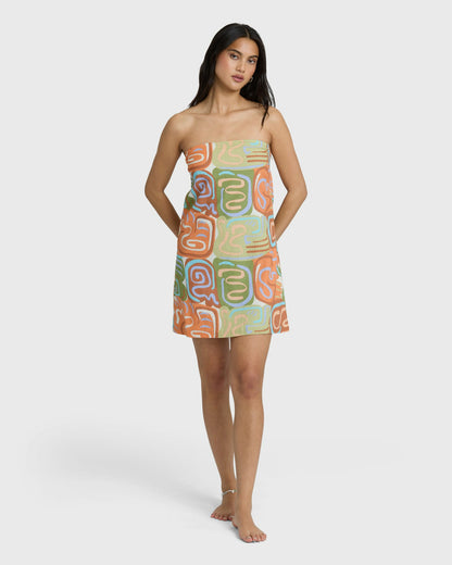 Billabong Women's Summer Glow Mini Dress - Orange Multi