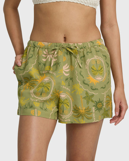 Billabong Women's Wanderer Print Shorts - Cedar