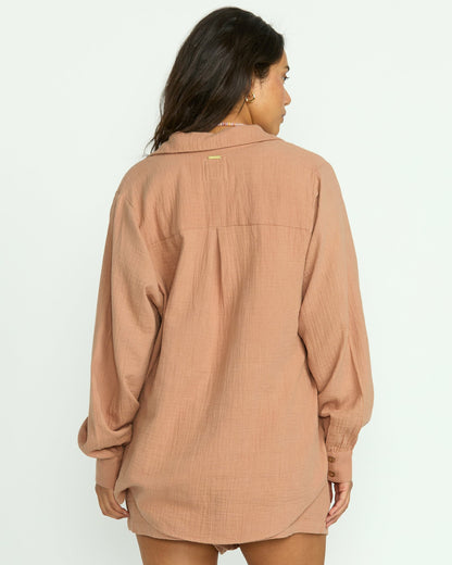 Billabong Women's Sweet Swell Long Sleeve Shirt - Rose Brown