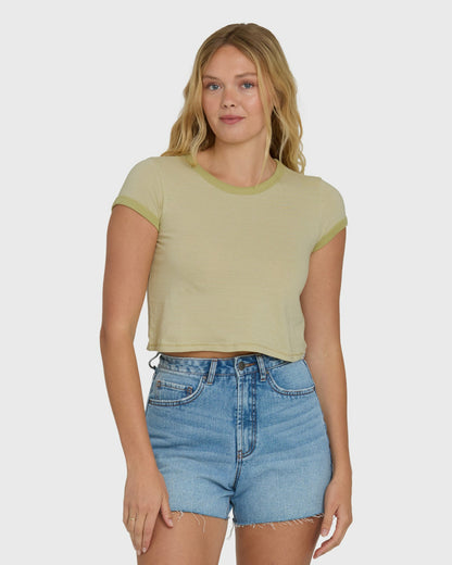 Billabong Women's Daily Tee YD Short Sleeve Knit T-Shirt - Cactus