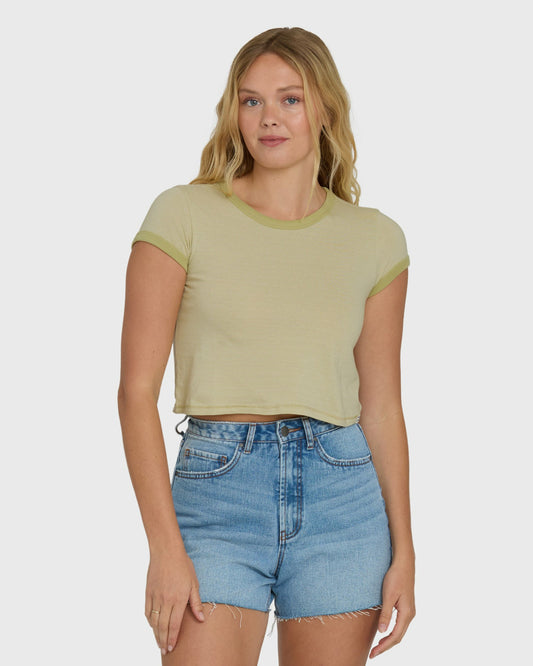 Billabong Women's Daily Tee YD Short Sleeve Knit T-Shirt - Cactus