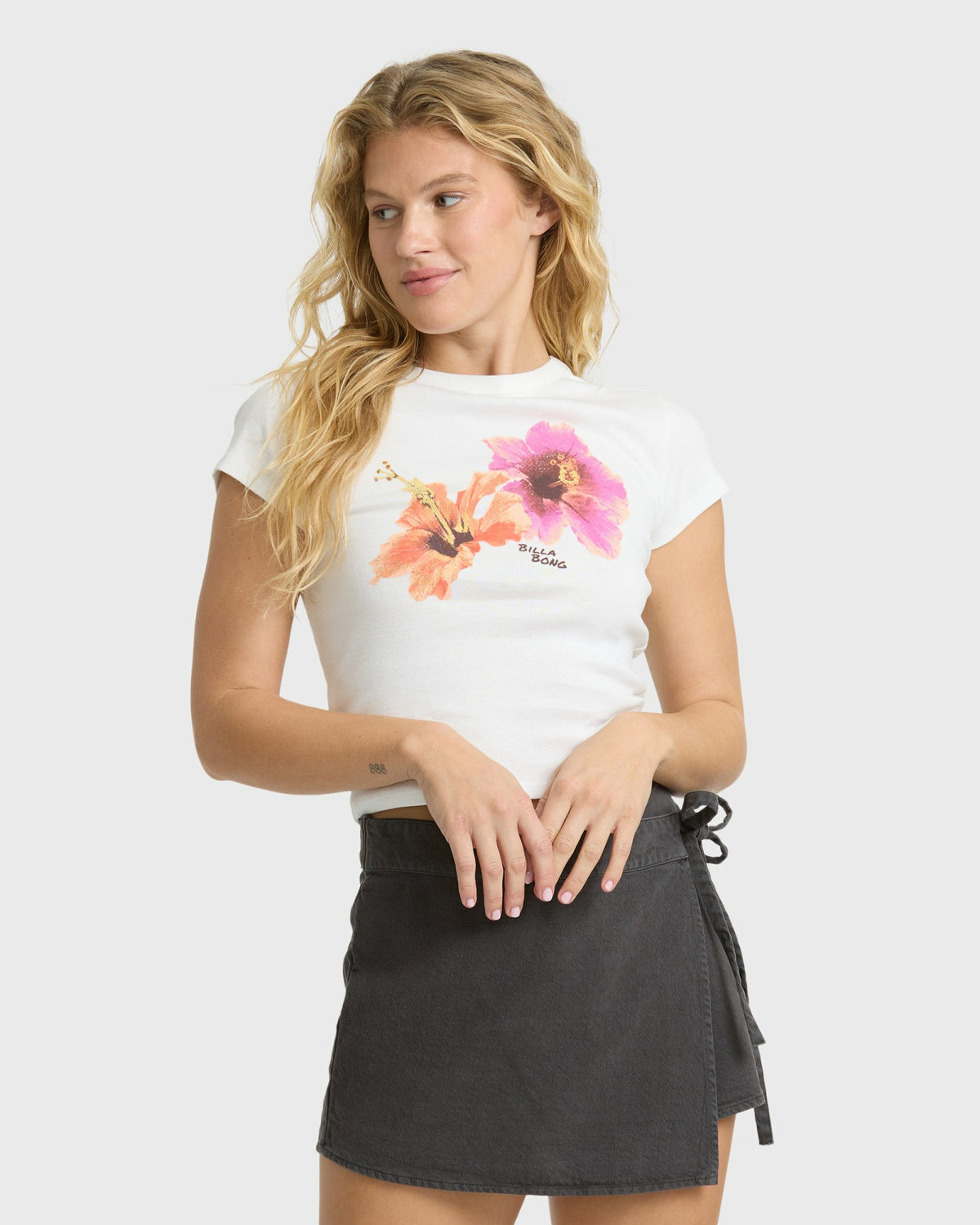 Billabong Women's Cool Girls Only Short Sleeve T-Shirt - Salt Crystal