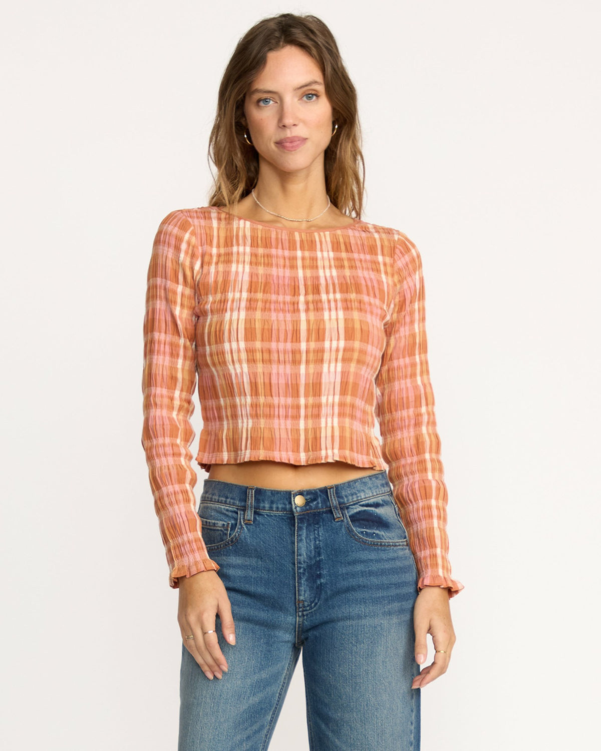 Billabong Women's Check Me Out Long Sleeve Shirt - Sunburnt