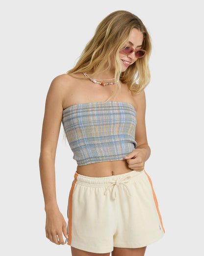Billabong Women's Keep It Simple 2 Tube Print Tube Top - Twilight Blue