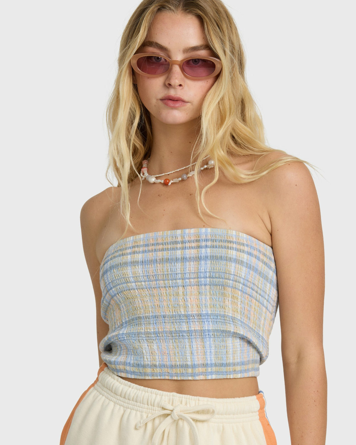 Billabong Women's Keep It Simple 2 Tube Print Tube Top - Twilight Blue