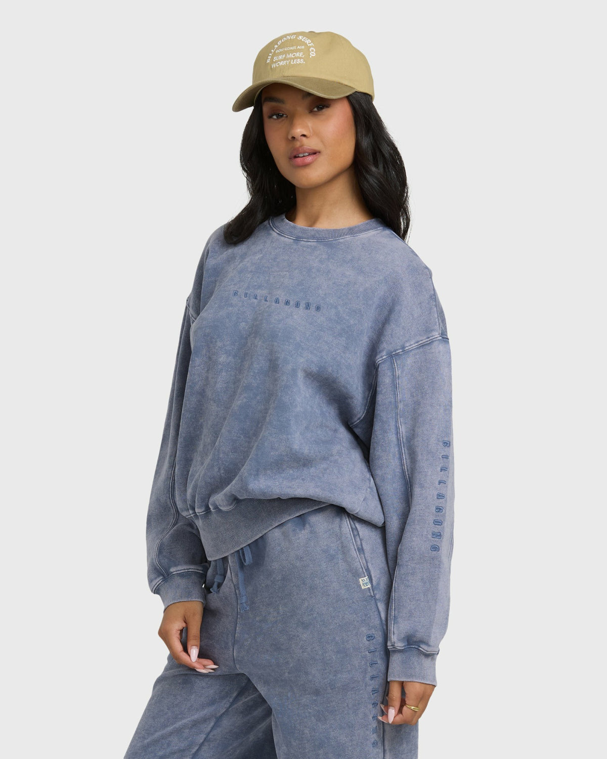 Billabong Women's Saltwashed Kendal Crewneck Sweatshirt - Stone Blue