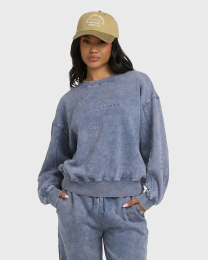 Billabong Women's Saltwashed Kendal Crewneck Sweatshirt - Stone Blue
