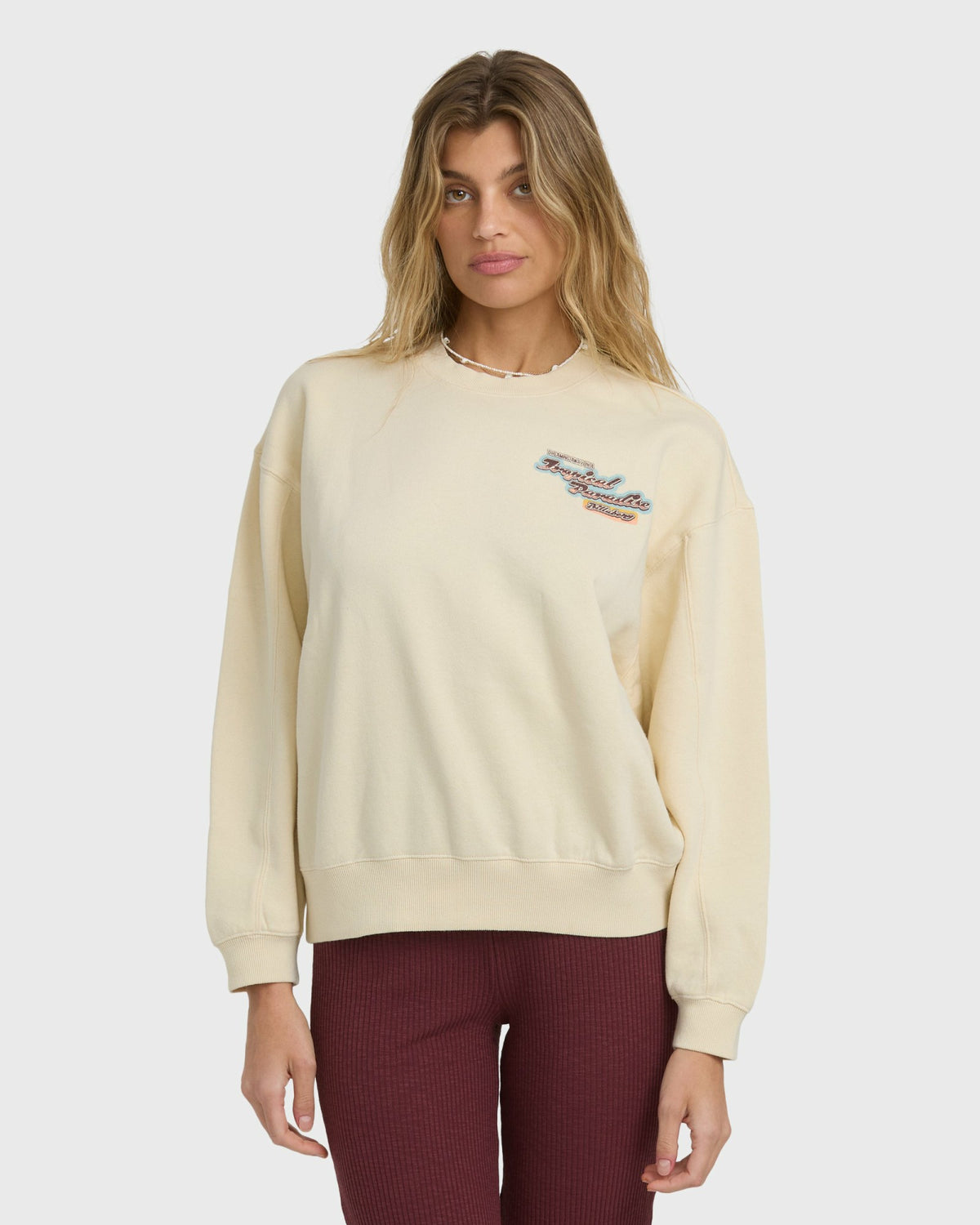Billabong Women's Raise Blaze Kendal Crewneck Sweatshirt - Whitecap