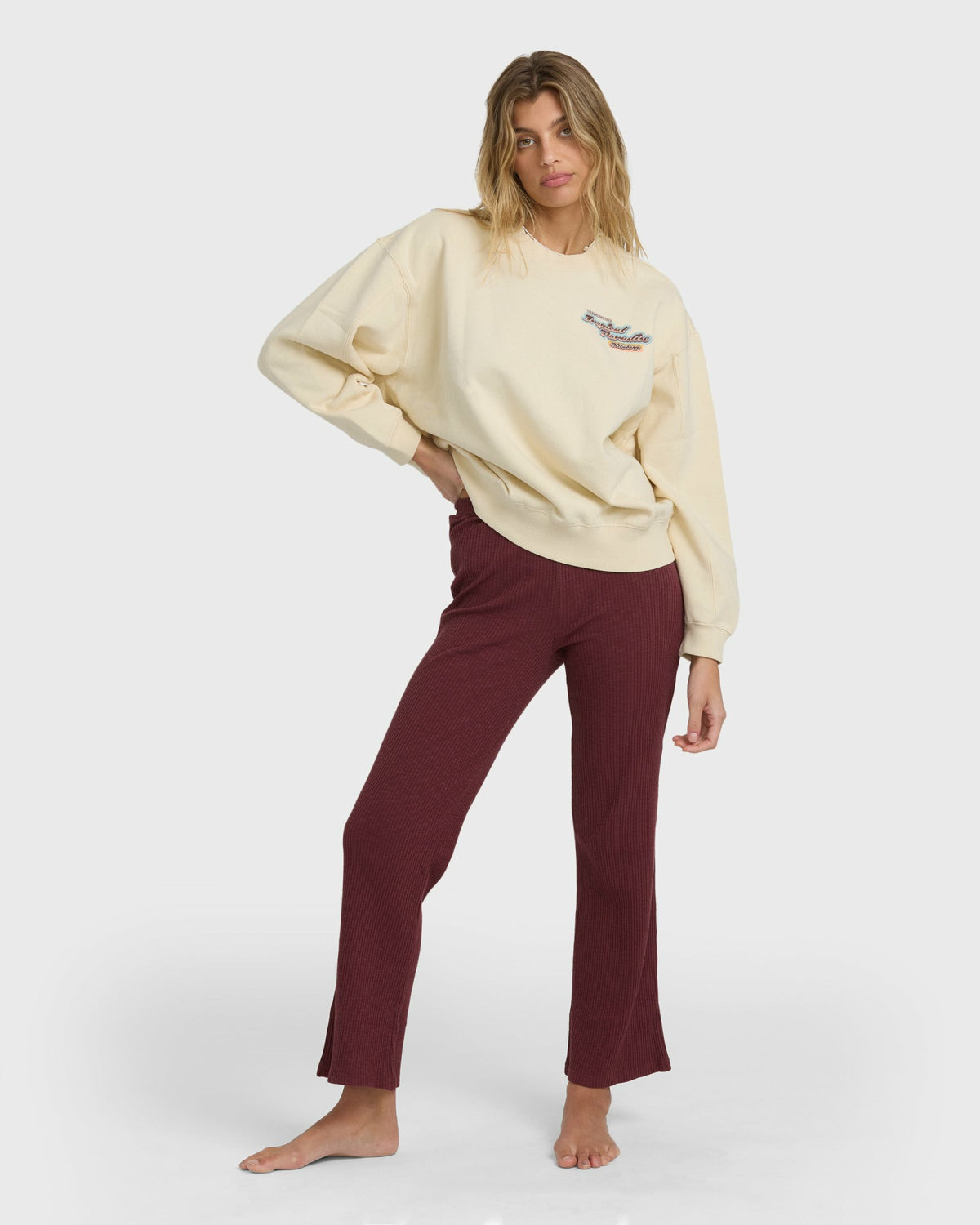 Billabong Women's Raise Blaze Kendal Crewneck Sweatshirt - Whitecap