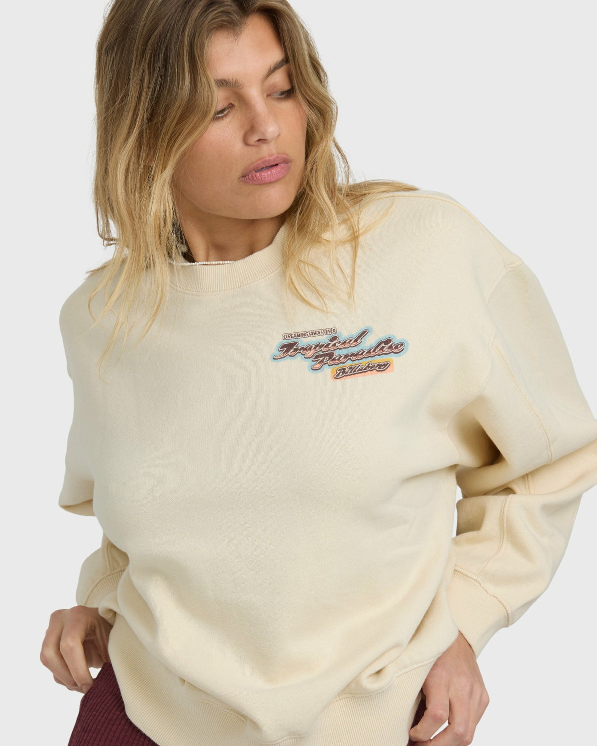 Billabong Women's Raise Blaze Kendal Crewneck Sweatshirt - Whitecap
