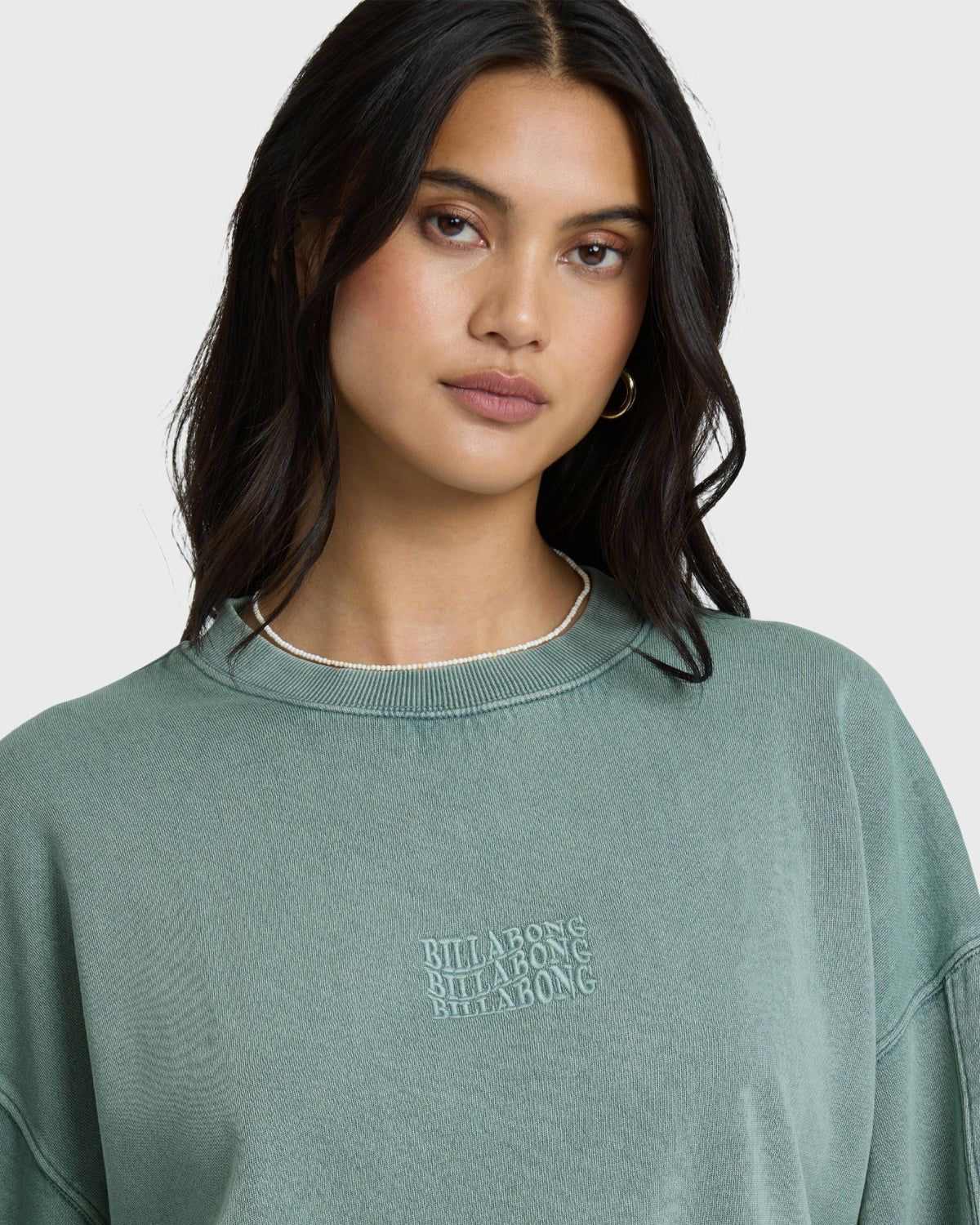 Billabong Women's Bleached Out Kendal Crewneck Sweatshirt - Blue Mist