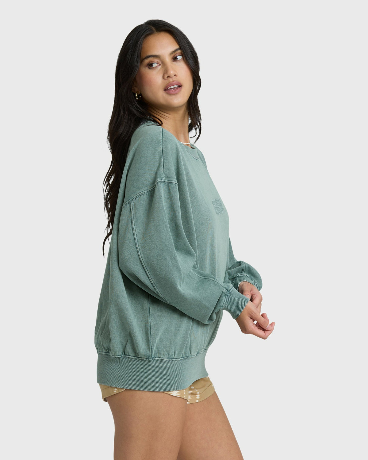 Billabong Women's Bleached Out Kendal Crewneck Sweatshirt - Blue Mist