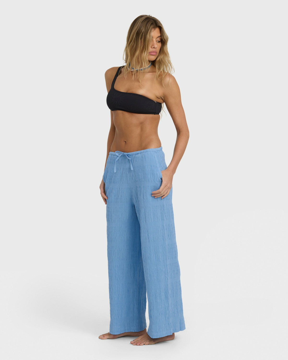 Billabong Women's Laura Elastic Waist Pants - Blue Drift