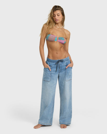 Billabong Women's Zonte Elastic Waist Jeans - Shaded Wash