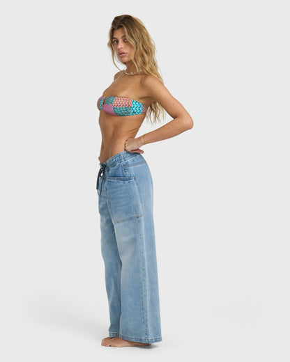 Billabong Women's Zonte Elastic Waist Jeans - Shaded Wash