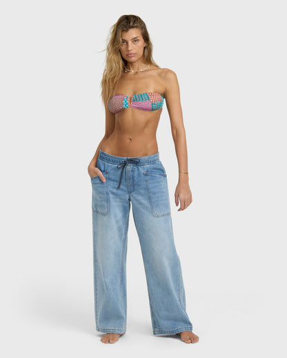 Billabong Women's Zonte Elastic Waist Jeans - Shaded Wash