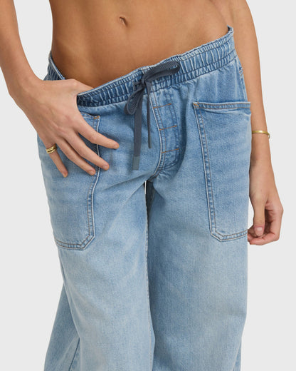 Billabong Women's Zonte Elastic Waist Jeans - Shaded Wash