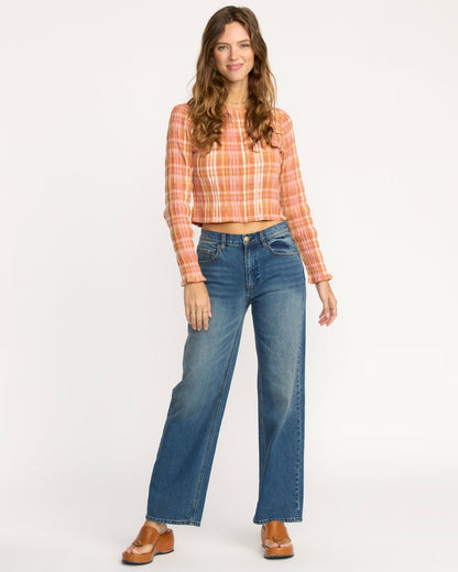 Billabong Women's Shifter Straight Leg Pants - Dirty Vintage Blue