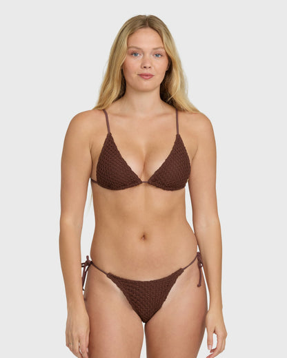 Billabong Women's Twisted Tides Mini Slide Triangle Bikini Top - Espresso